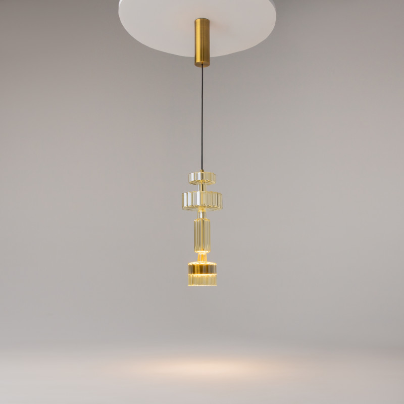 Подвесной светильник 15*15*360 см LED, 12W, 3000К, Maytoni LEVEL MOD253PL-L18BS3K1 латунный