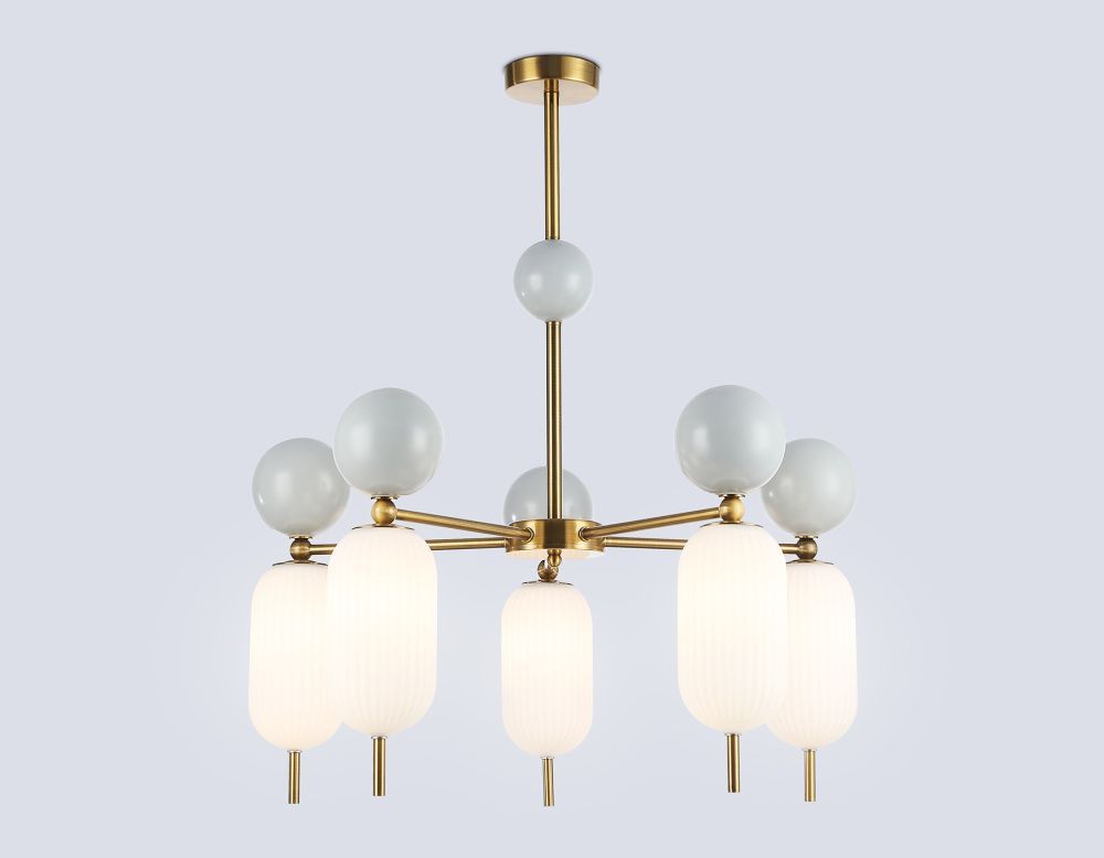 Светильник на штанге **37-75 см, 5*G9*28W, K, Ambrella Light High Light LH53104, латунь