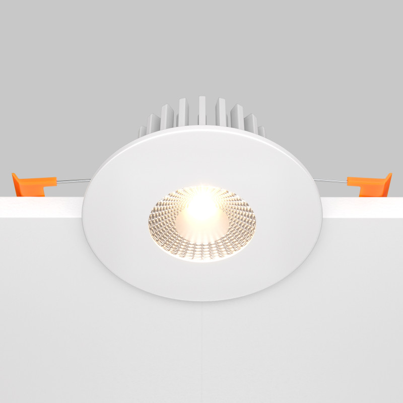 Встраиваемый светильник 9 см, 7W, 3000К, белый, теплый свет, Maytoni Zen DL038-2-L7W, светодиодный