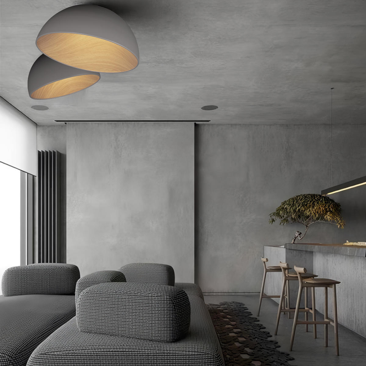 Потолочный светильник 35*22 см, 1*LED*24W 4000K серый LOFT IT Egg 10197/350 Grey