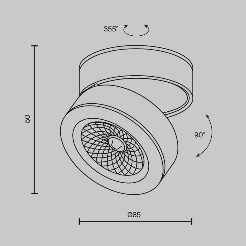 Светильник 8,5*8,5 см, LED 7W, 3000K Maytoni Alivar C022CL-L7B черный