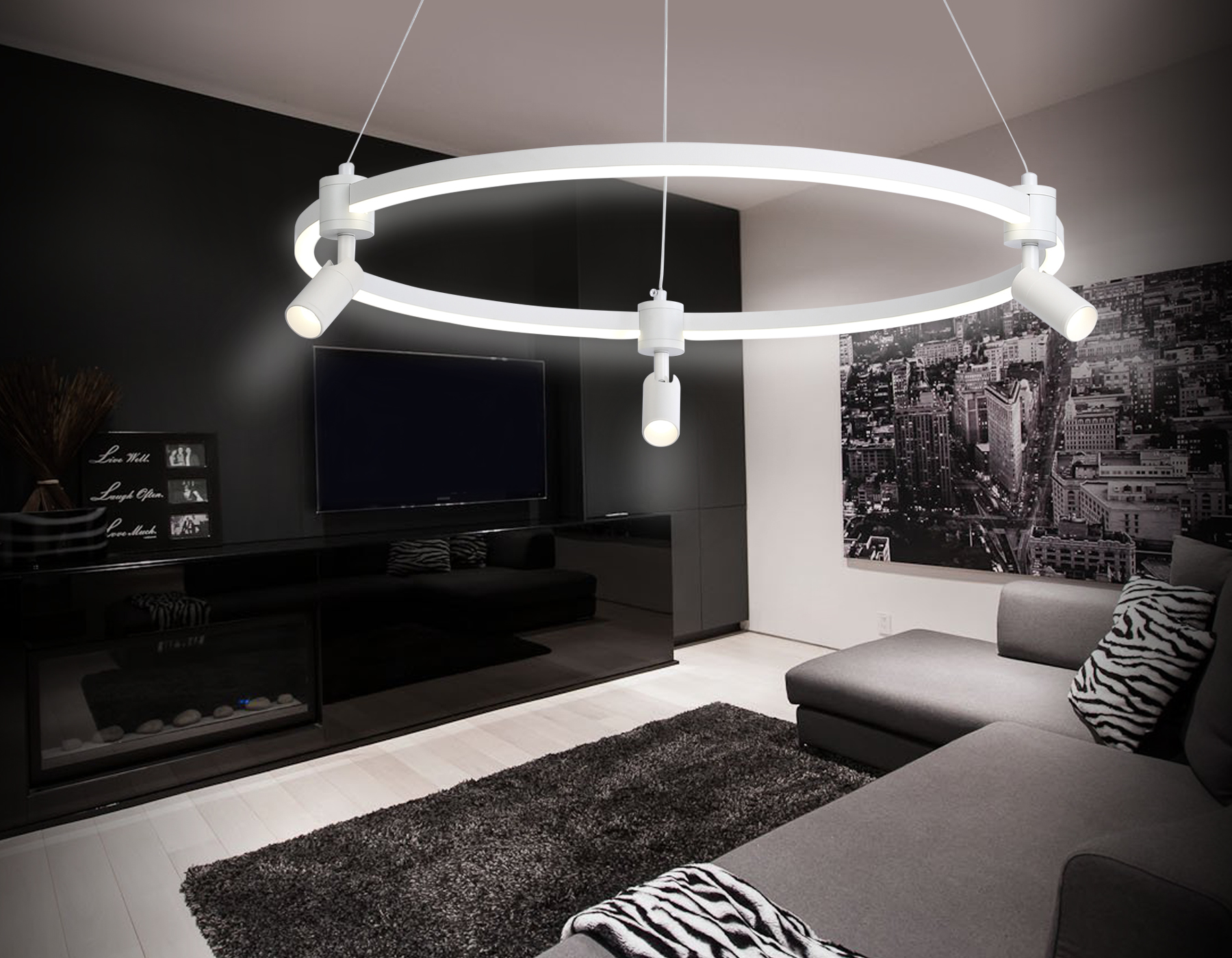 Светильник подвесной 60*6,5*120 см, LED 54W, 3000К, белый Ambrella Comfort LineTech FL5292