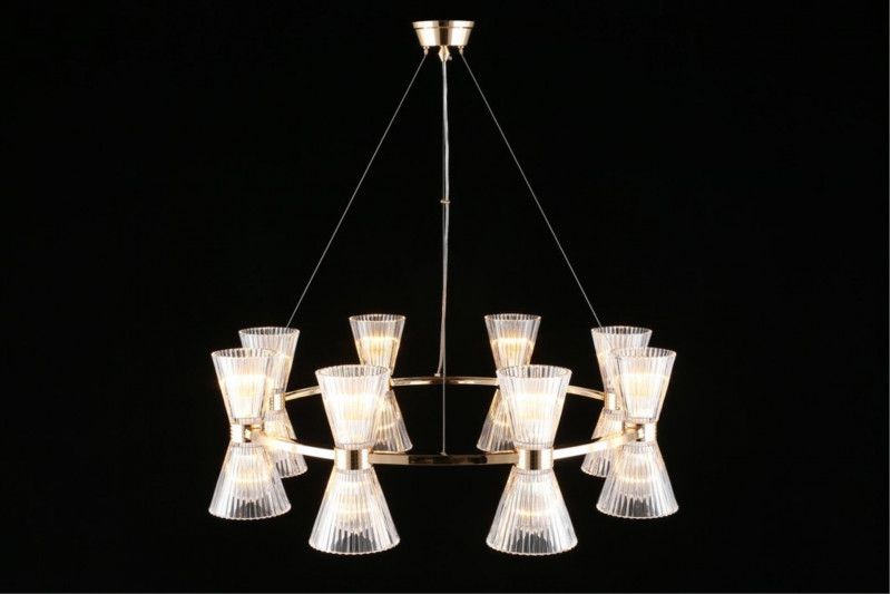 Подвесная люстра 85*70-170 см, 16*E14, 40W, Aployt Elinor APL.801.03.16, золотой