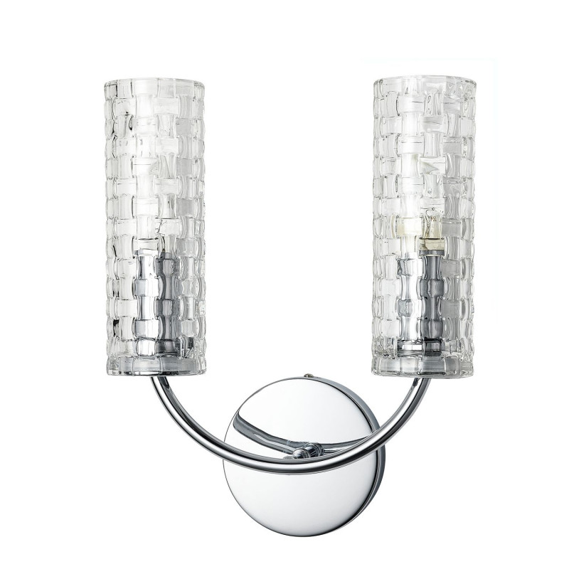 Бра Favourite Syreni 2816-2W, D125*W265*H335, хром, плафоны из прозрачного фактурного стекла