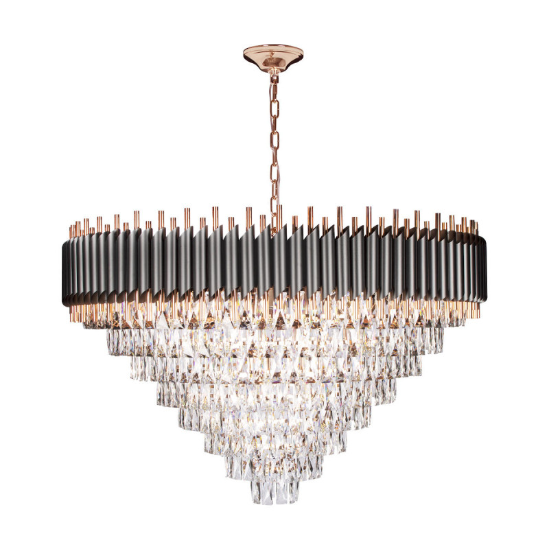 Подвесной светильник *100*87 см, 21*E14*40W, Loft It Eclair 10206/1000, Черный, медный, прозрачный