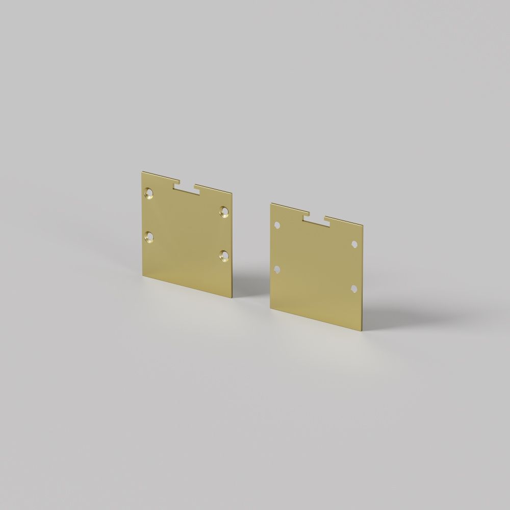 Комплект заглушек (для профиля 35×35) 2 шт., ALM-3535BT-BR-EC 642039, *4*4 см, Maytoni Led Strip 642039, Латунь