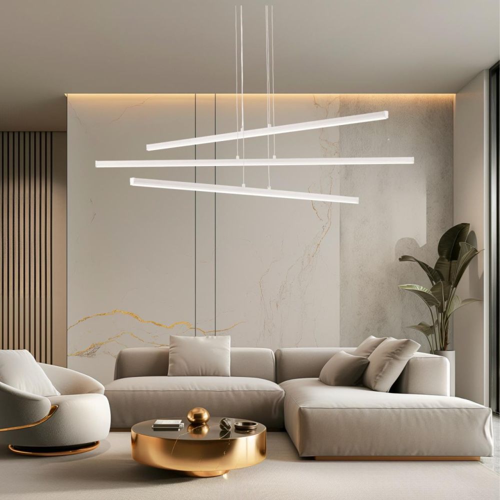 Люстра подвесная с пультом 120*13/120 см, LED 110W 3000-5500K Citilux Trent CL203730 белый