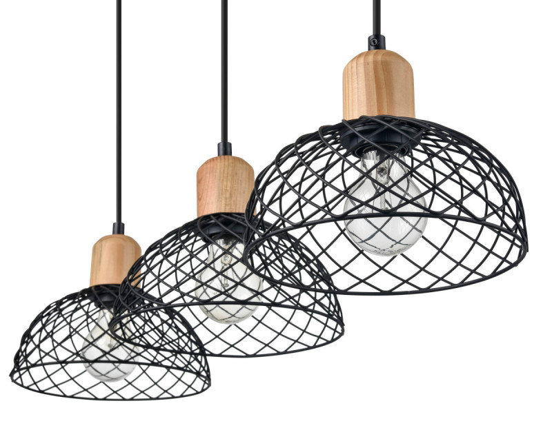 Подвесной светильник 20*72*170 см, 3*E27 черный, бежевый Vele Luce Folk VL6502P03