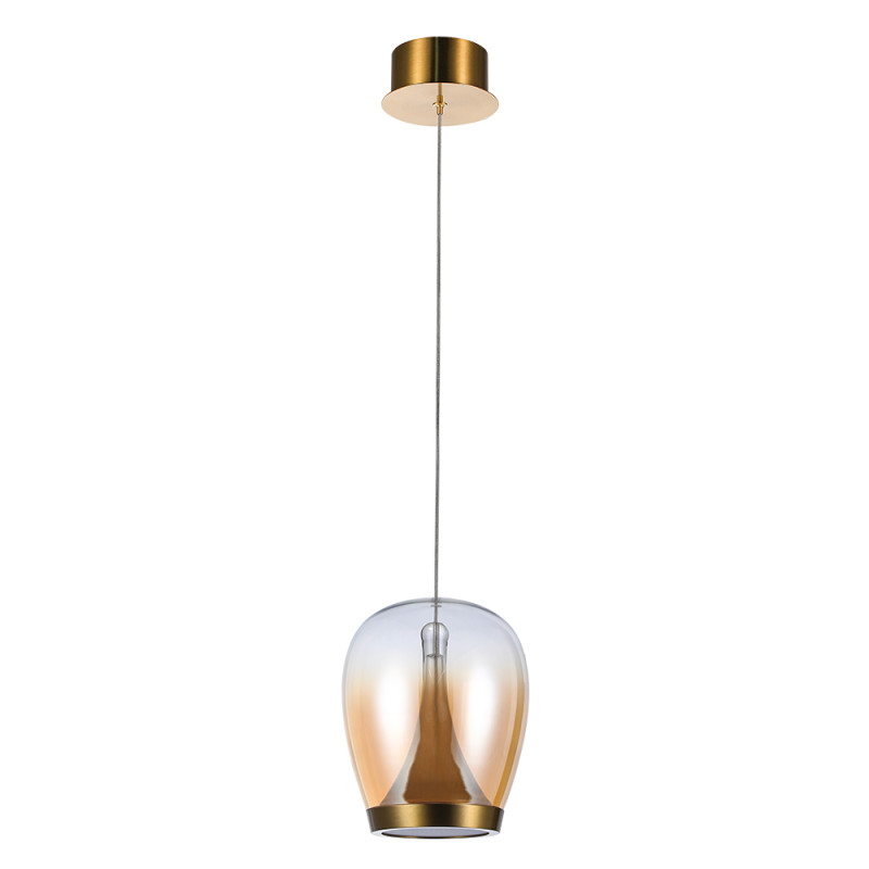 Светильник подвесной 18*22 см, 1 LED*15W, 4000 К, Divinare Campo 5875/07 SP-15, Янтарный