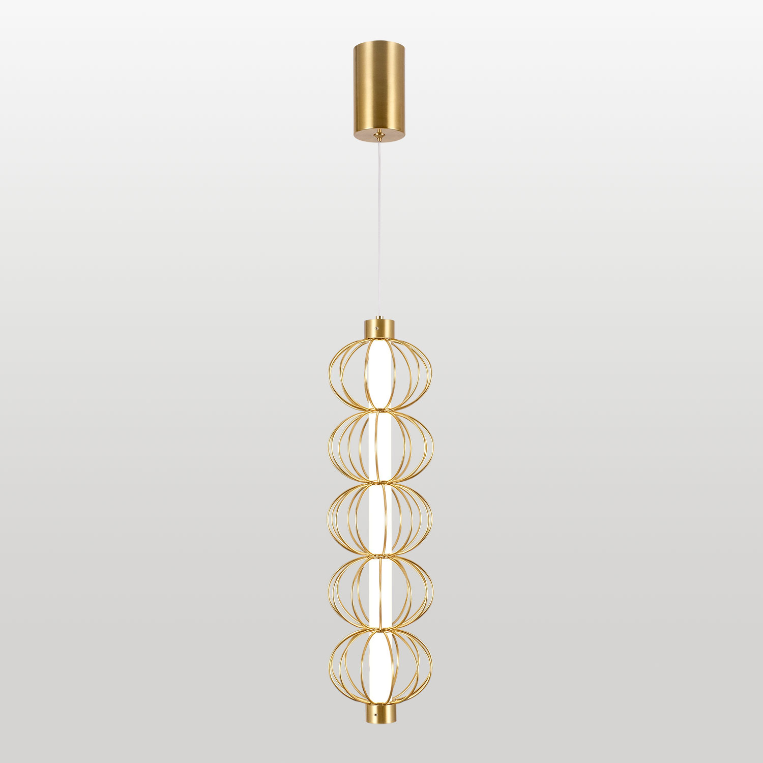Подвесной светильник 12*65-200 см, 1*LED, 7W, 3000K, Lussole Howard LSP-7346, матовое золото