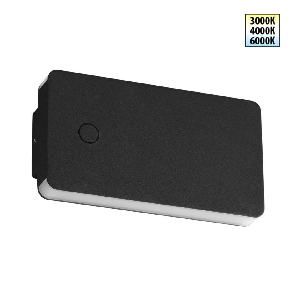 Светильник 18*4*10- см, 2*LED*10W, 3000/4000/6000K, Novotech Strait 359590, черный,  ландшафтный с переключателем цветовой температуры