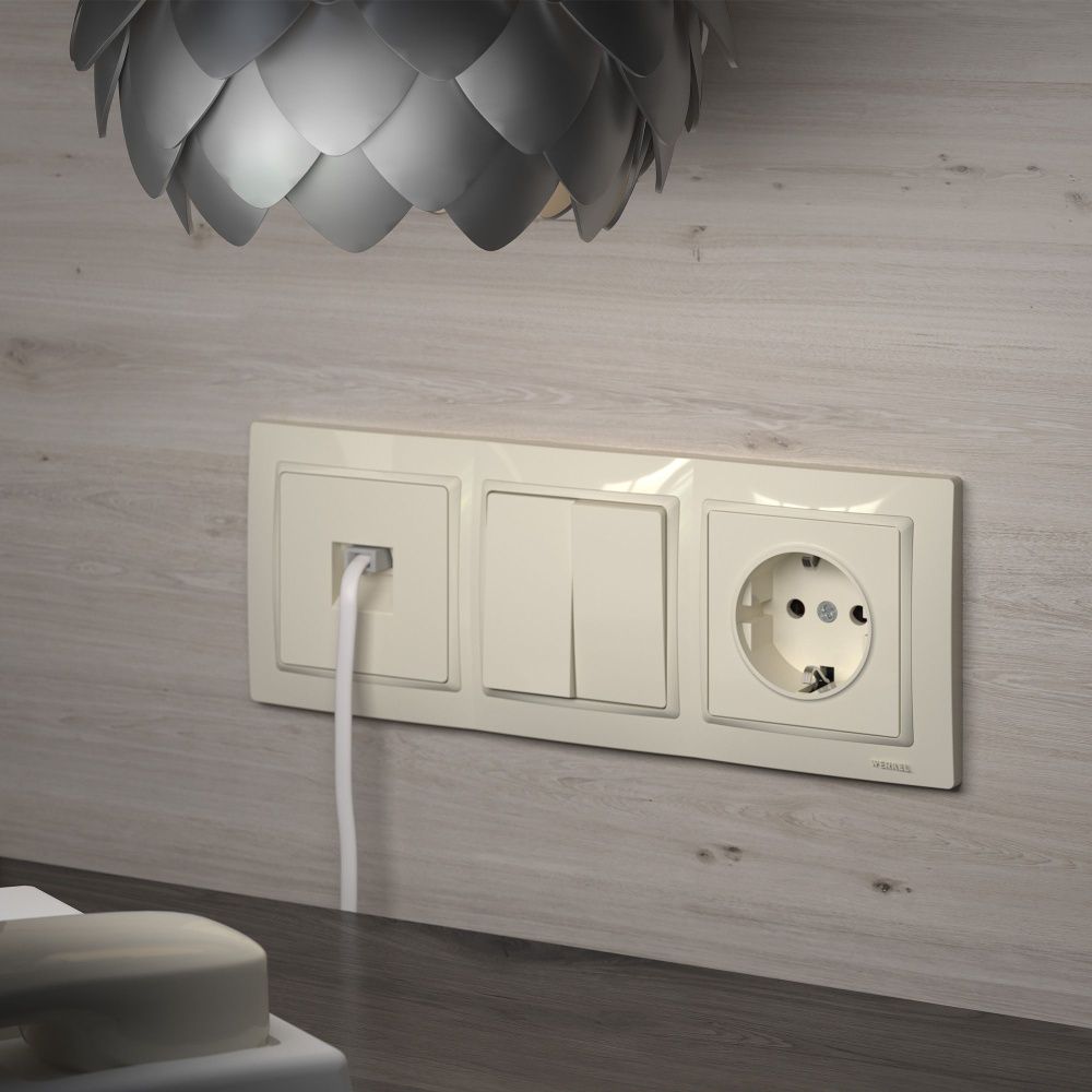 Телефонная розетка  RJ-11 (слоновая кость) W1182003 Встраиваемые механизмы слоновая кость Werkel