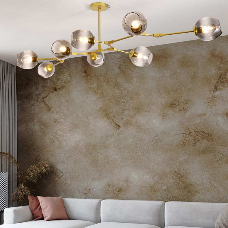 Люстра на штанге Адель Branching Bubble Chandelier L11 Black Amber 185*185*110 см, 11*E27*60W, ImperiumLoft 40,14, Чёрный