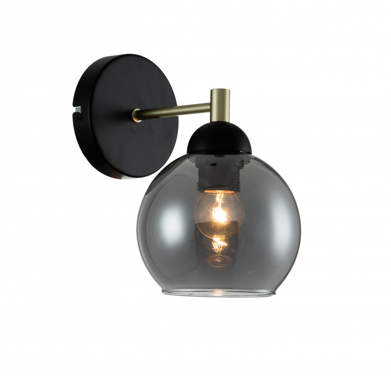 Настенный светильник 220*150*230 мм, 1*E27 чёрный Indigo Grappoli V000219, 11029/1W Black