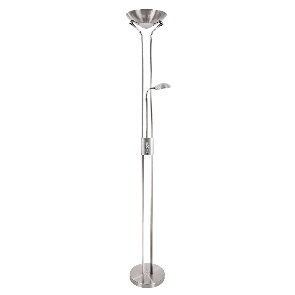 Торшер 180*25 см, 1*LED, 18,5W, 3000K Arte Lamp Duetto A4329PN-2SS, Матовое Серебро