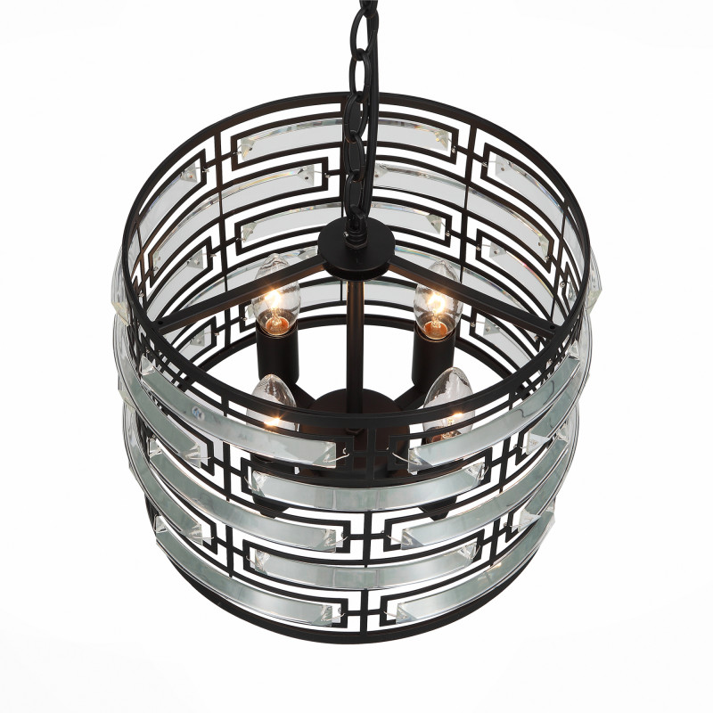 Люстра подвесная 30 см, 160W, ST LUCE CHIAREZZA SL665.403.04 Черный