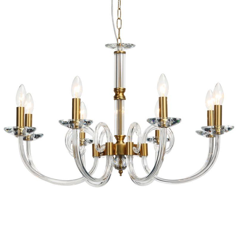 Подвесная люстра Stilfort Glass 1050/03/08P, диаметр 75 см, золото