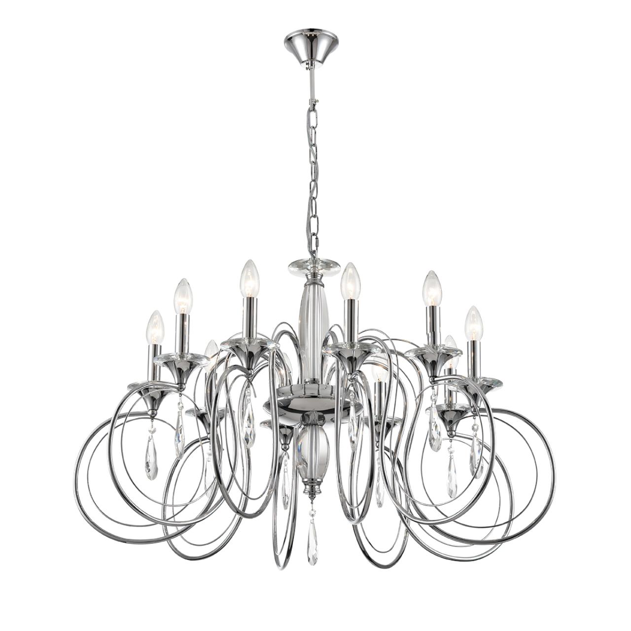 Люстра подвесная 98,5*110 см, 10*E14 Lumion Laoka 8032/10 хром
