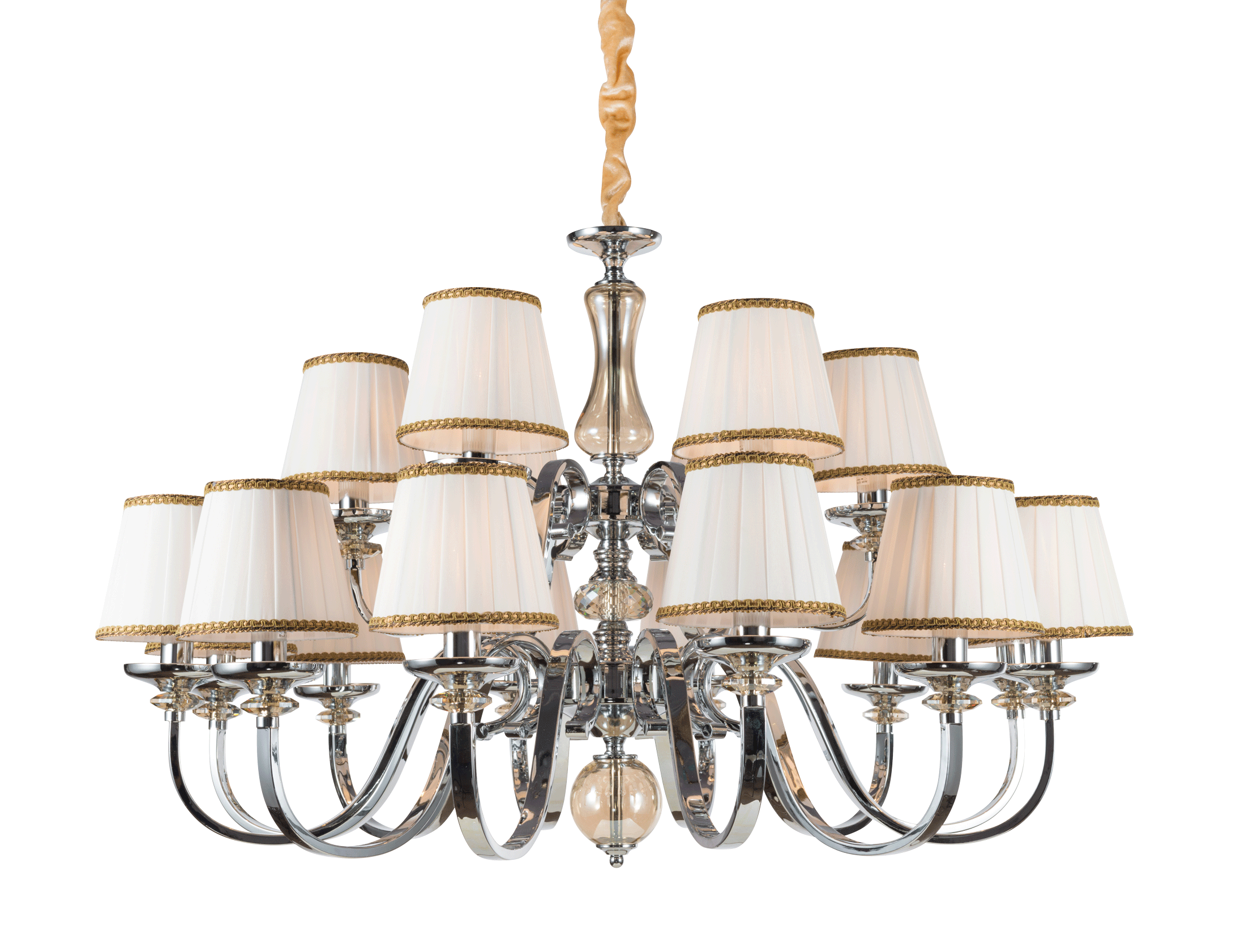 Люстра  1000*650, 18*E14, 40W NewRgy Модерн 5360R/12+6 CHR, CHR+CGN
