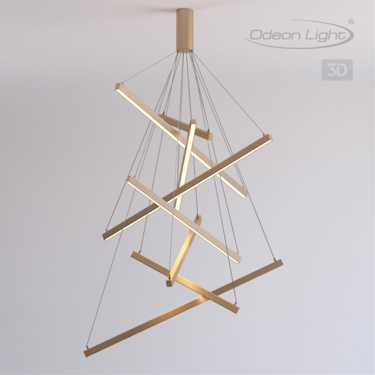 Подвесной светодиодный светильник Odeon Light Cometa 3860/96L Золото, диаметр 95 см