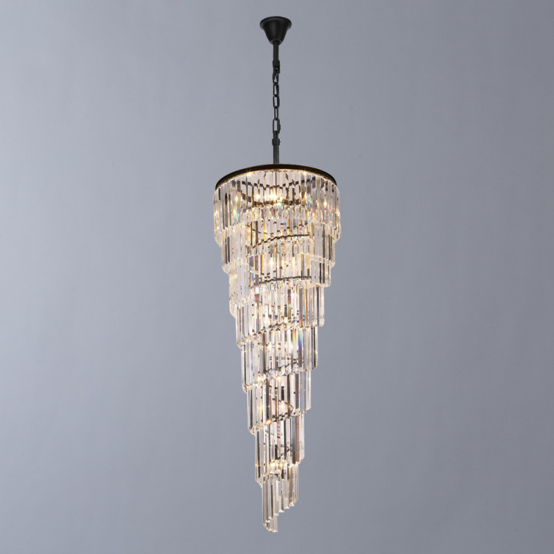 Каскадная люстра Divinare 3011/01 SP-18, диаметр 70 см, черный-хрусталь