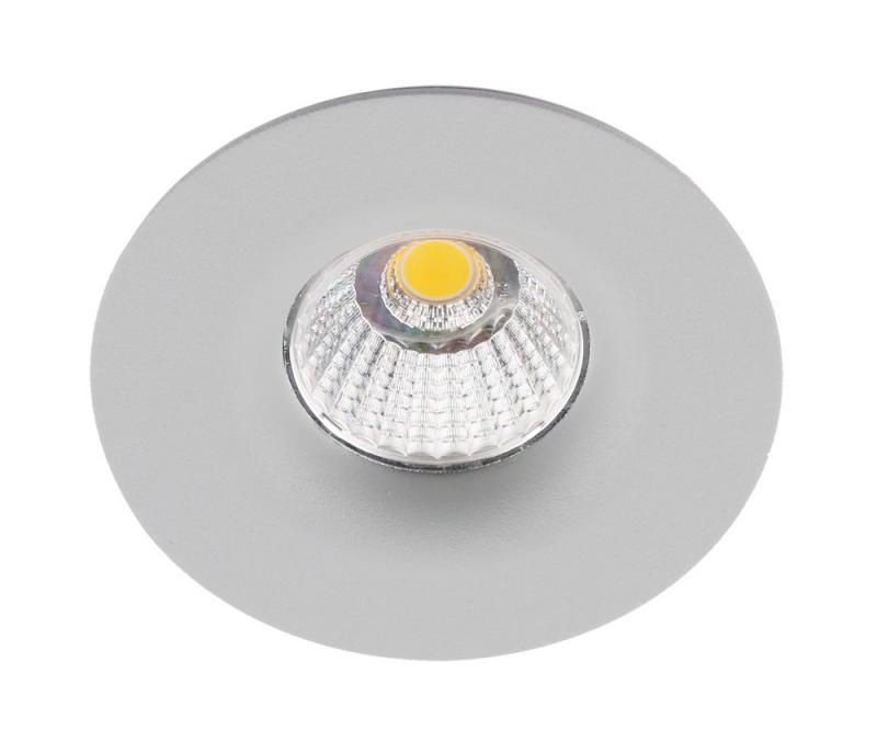 Встраиваемый светильник 10 см, 7W, 3000К, серый, теплый свет, Arte Lamp A1427PL-1GY, LED, вр 6 см