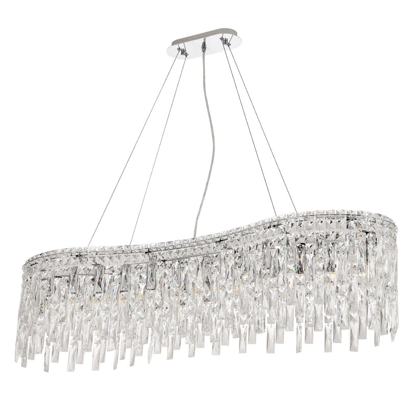 Люстра 30*120*29 см, 12*E14*40W Хром Crystal Lux ABRIL SP12 L1200 овал
