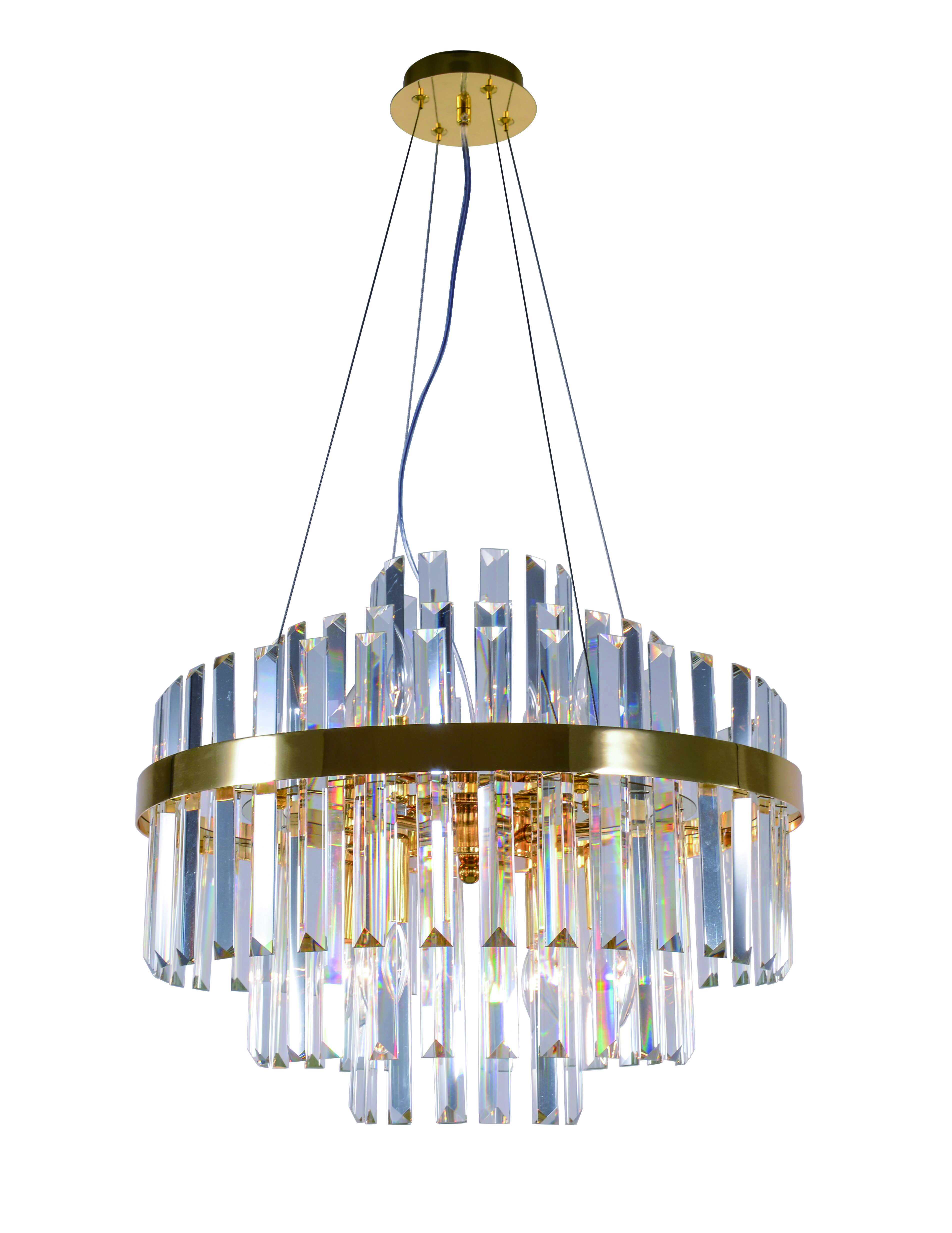 Люстра 500*350-700, 8*E14, 40W NewRgy Cristallo 5740E/8A GOLD H+CLEAR, GOLD H+CLEAR