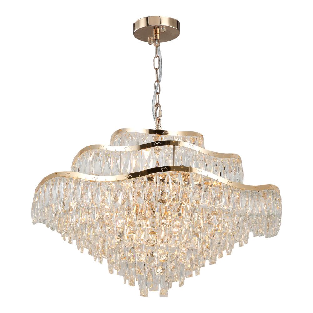 Люстра подвесная *80*70-100 см, 21*E14*60W, Lussole Starr LSP-6021, блестящее золото