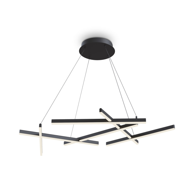 Подвесной светильник 102*71,5*320 см, 6* LED, 80W, 3000К-4000К, Maytoni LINE  MOD016PL-L80BK черный