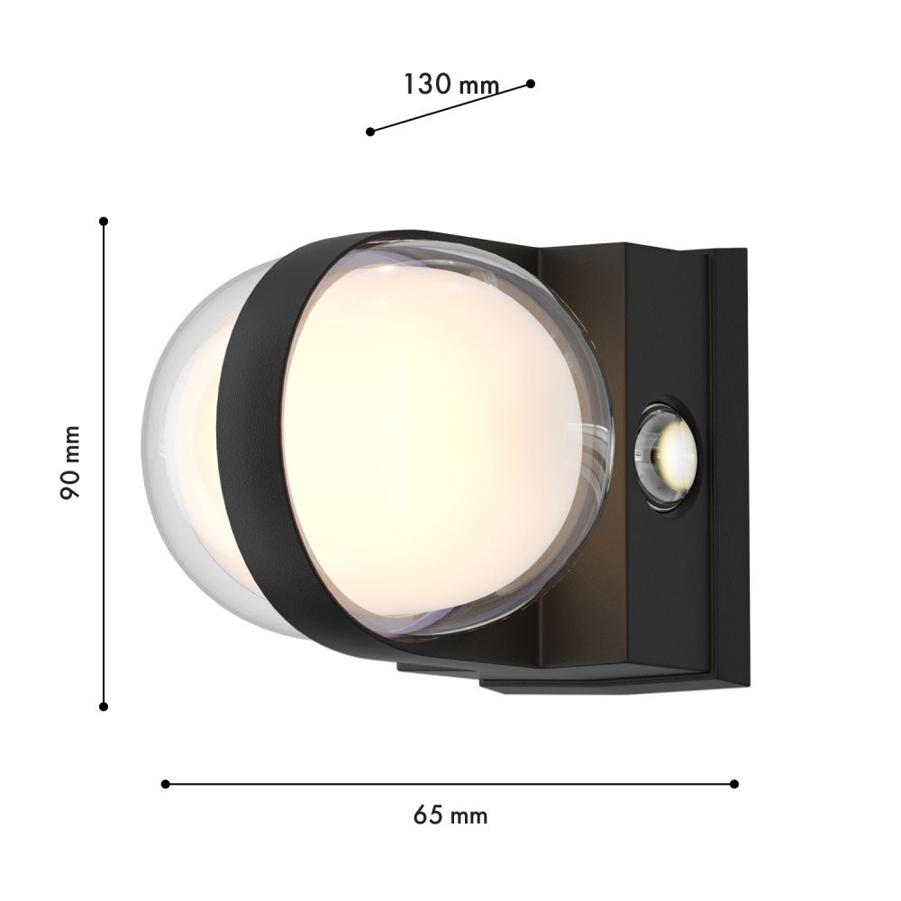 Уличный настенный светильник *6,5*9-9 см, 1*LED*12W, 3000K, Favourite Jocus 4851-1W, черный