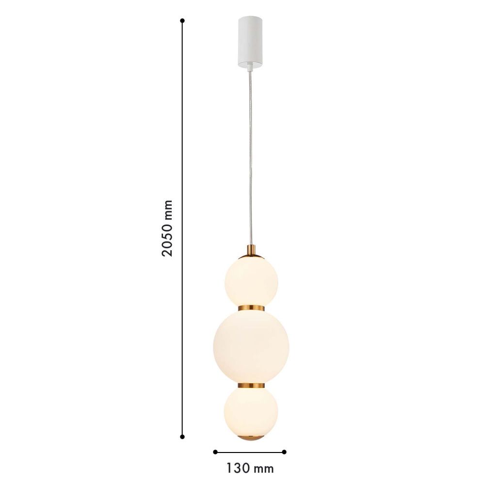 Подвес 13*44-205 см, 1*LED, 7W, 3000K, F-Promo Kiran 4613-1P, белый
