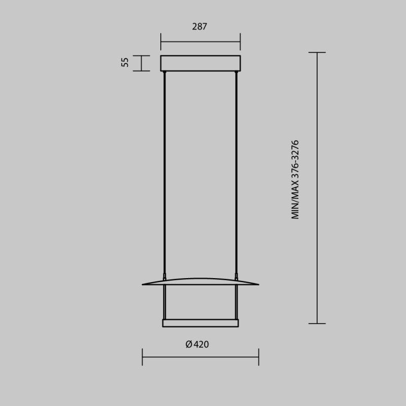 Подвесной светильник с диммером 42*42*327,6 см, LED*23W, 3000K, Maytoni Ambience MOD280PL-L23B3K1, черный