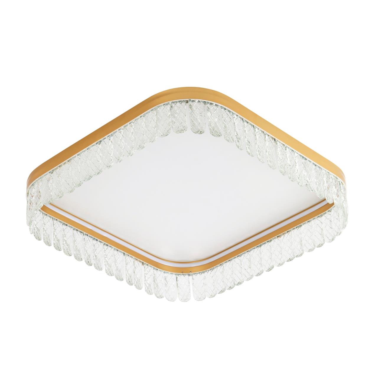 Потолочный cветильник 50*50*13 см, LED 89W, 3000 / 6000K, Золото LED4U L8031-500 GD
