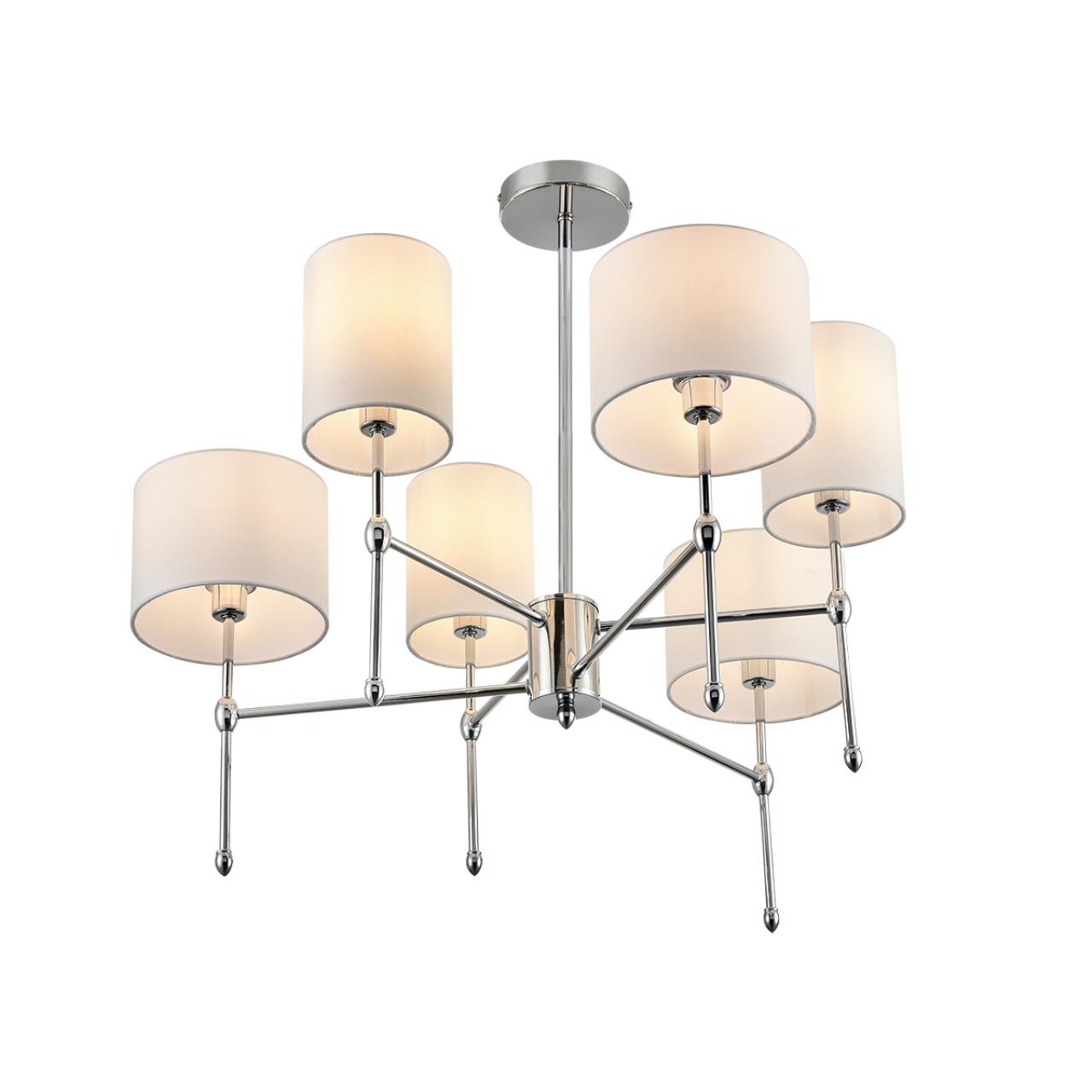 Люстра потолочная 74*64 см, 6*E14 Lumion LATTI 6589/6C хром, белый