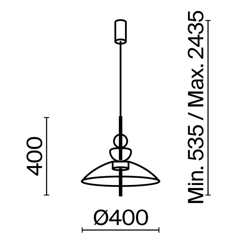 Подвесной светильник  40*67,9 см, LED 1 12W, 3000К, Черный Maytoni Bangkok MOD185PL-L6B3K3