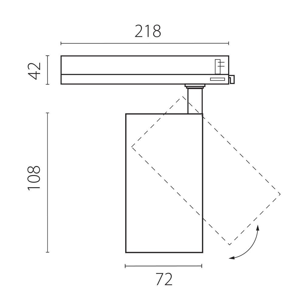 Светильник Quattro TRIAC *7*10,8 см, *24W, 4000K, Lightstar Alta Base A5247TRIAC, Черный