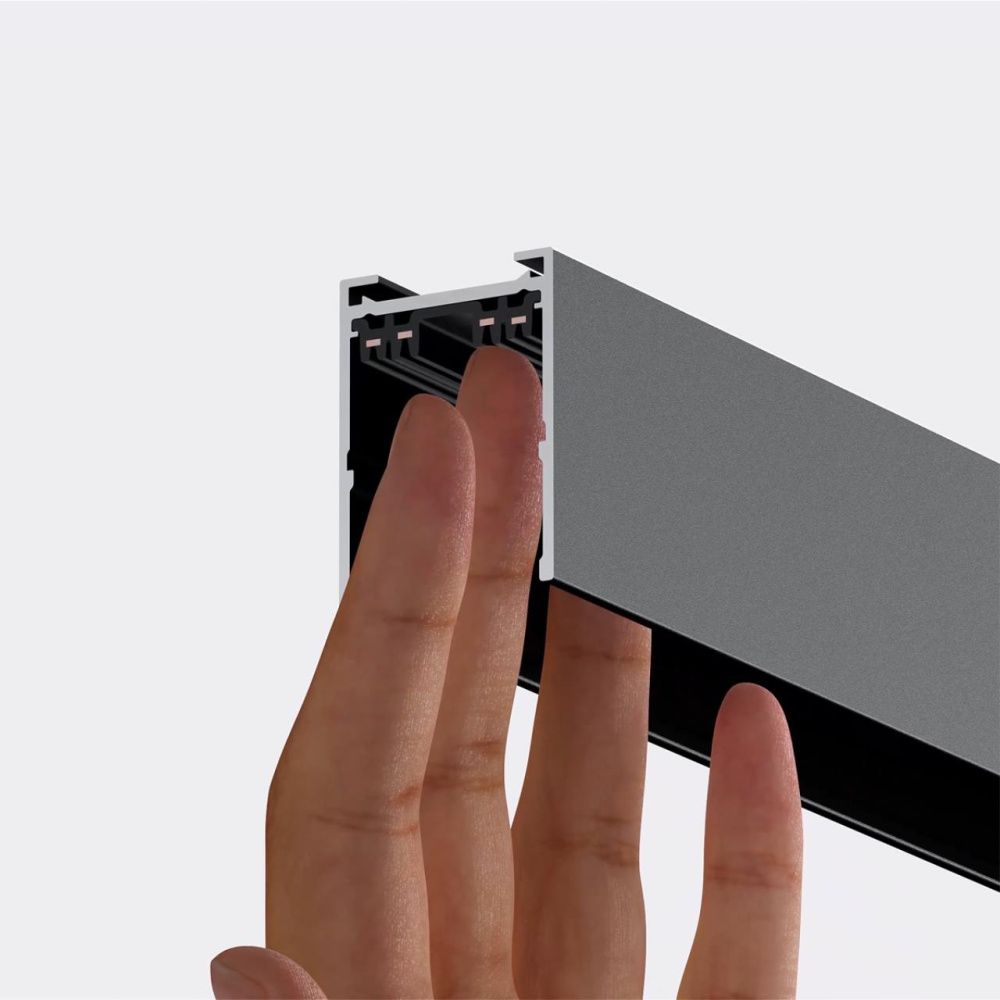 Шинопровод накладной/подвесной в комплекте заглушки 2шт, крышка и соединительная планка 1шт Novotech VECTOR PORT 135300, черный