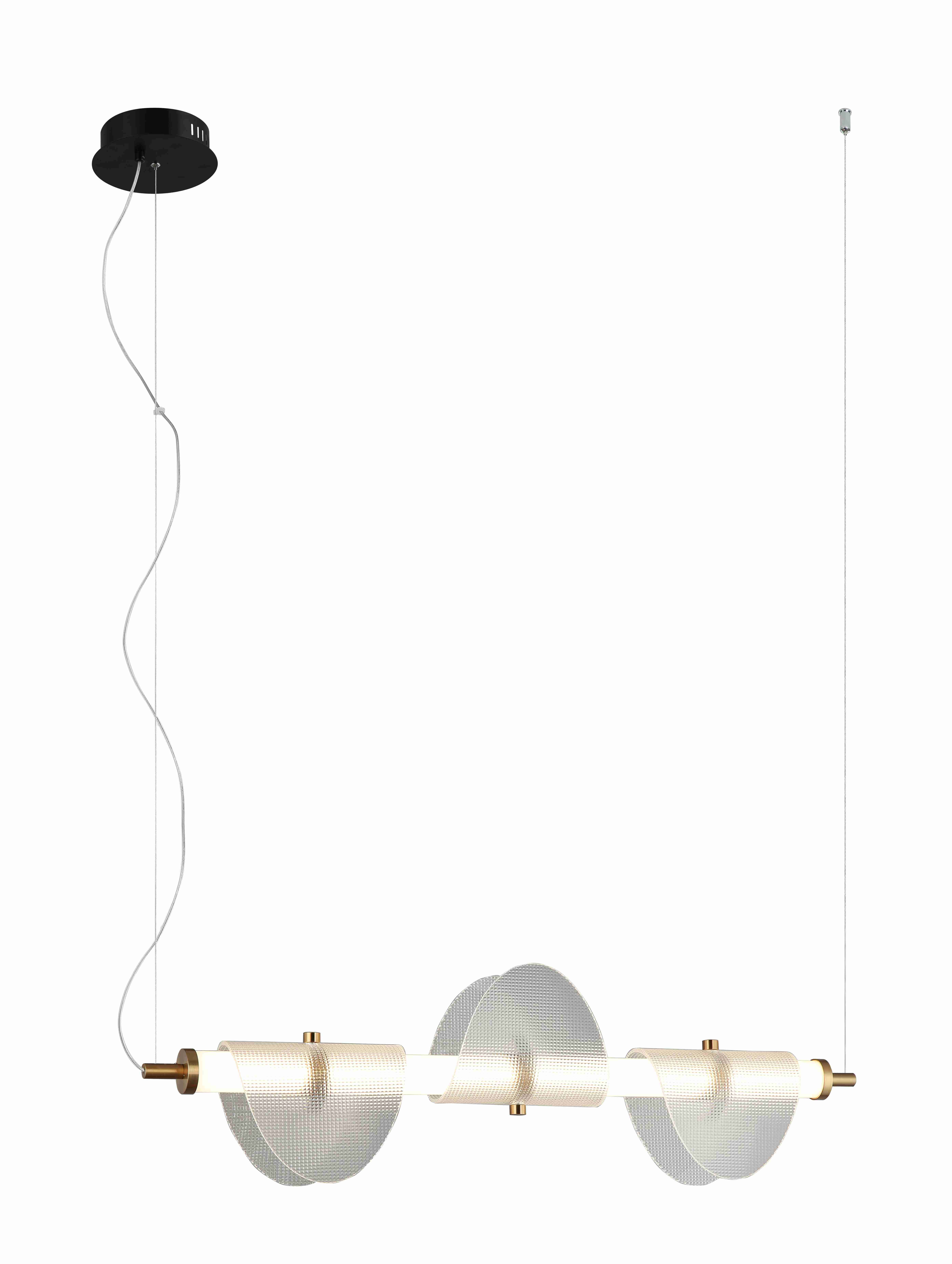 Люстра 750*90*1160, LED, 22W 3000K NewRgy  8341MDM-3 CL BLACK+CLEAR, BLACK+CLEAR