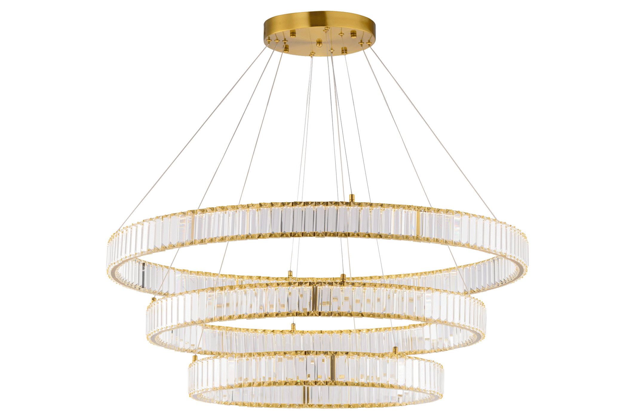 Люстра 600*800*1000*1200, LED, 140W 4000K NewRgy LED D2107-DW-6+8+10 BRASS, Бронза