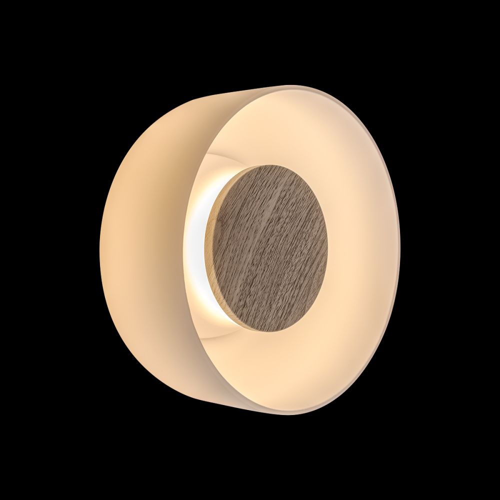 Настенный светильник 17 см, 6W, 3000K, LOFT IT Totem 10466W Milky white wood, дерево