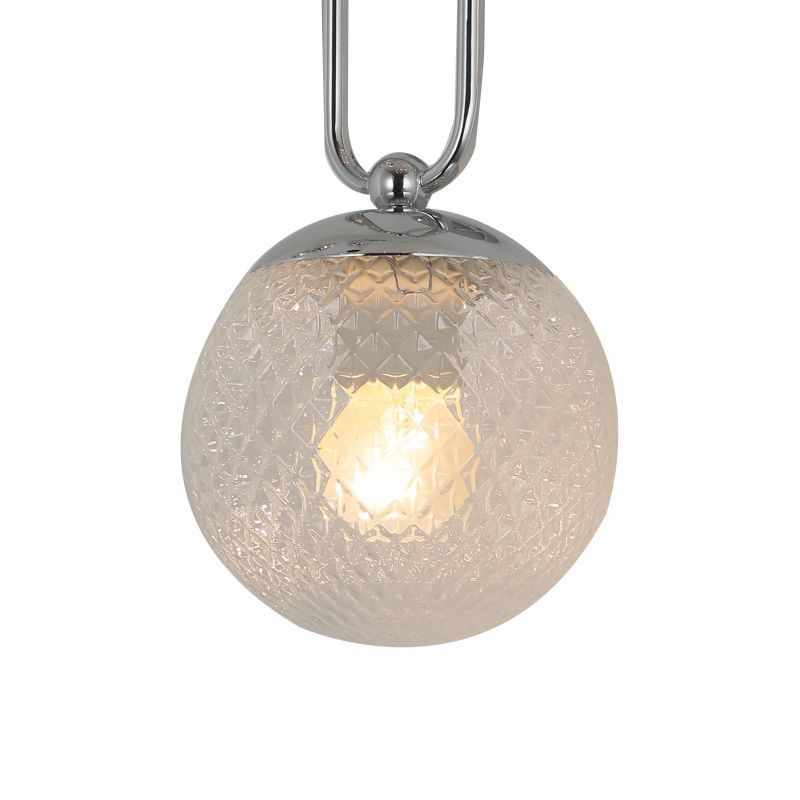 Бра F-Promo Showy 2977-1W, D170*W130*H290, хром, плафон из выдувного узорного стекла прозрачного цвета