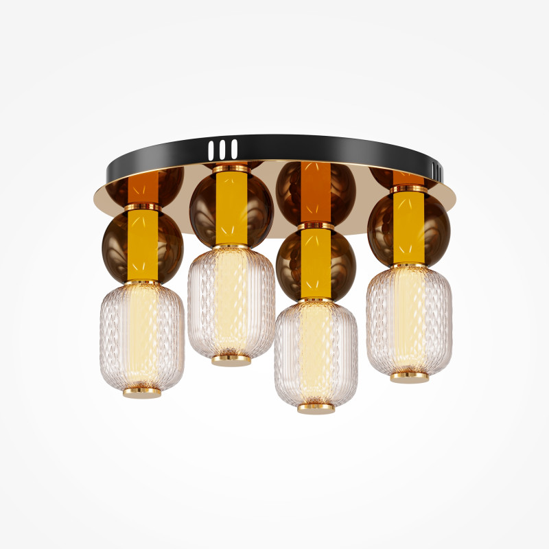 Накладная люстра 43*43*25,5 см, LED, 60W, 3000К, Maytoni DROP MOD273CL-L60G3K золотой