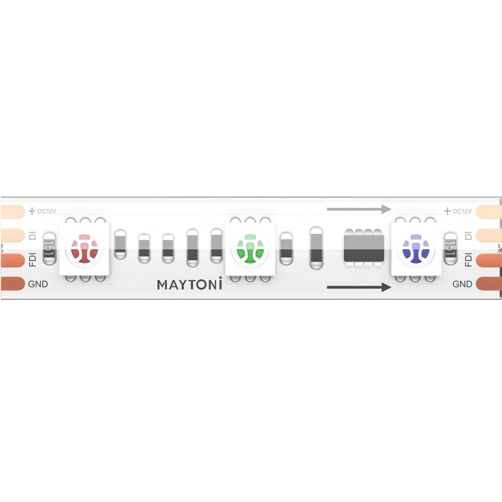 Светодиодная лента 12V 5050 14,4Вт/м RGB 5м IP 68 201245, 500 см, Maytoni SPI 201245, цена за метр, катушкой по 5 м