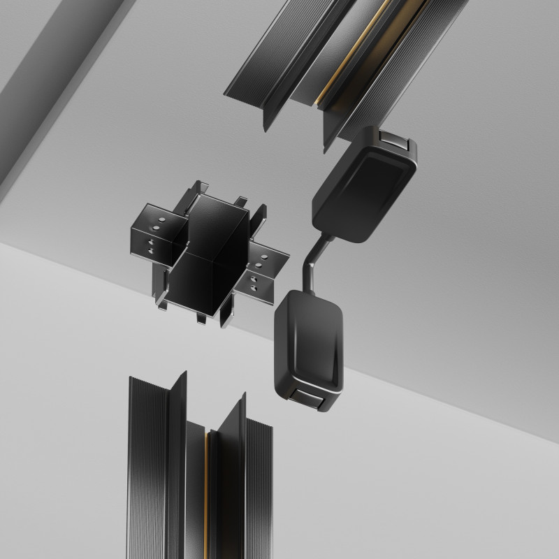 Комплектующие для встраиваемой трековой системы Maytoni Technical Magnetic track system Radity TRA084CT-12B черный
