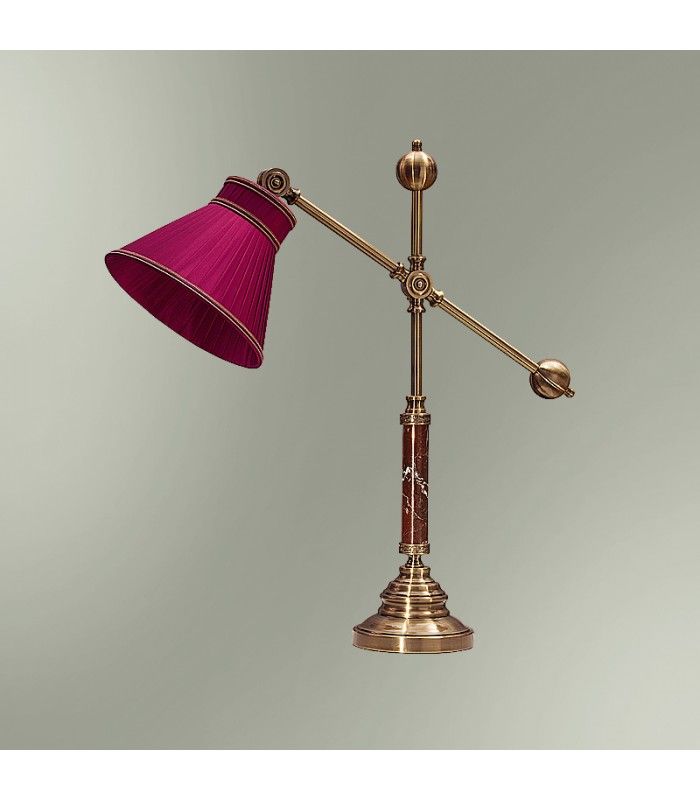 Настольная лампа Good light (Фотон) с абажуром 21-09.57/3857, бронза, бордовый