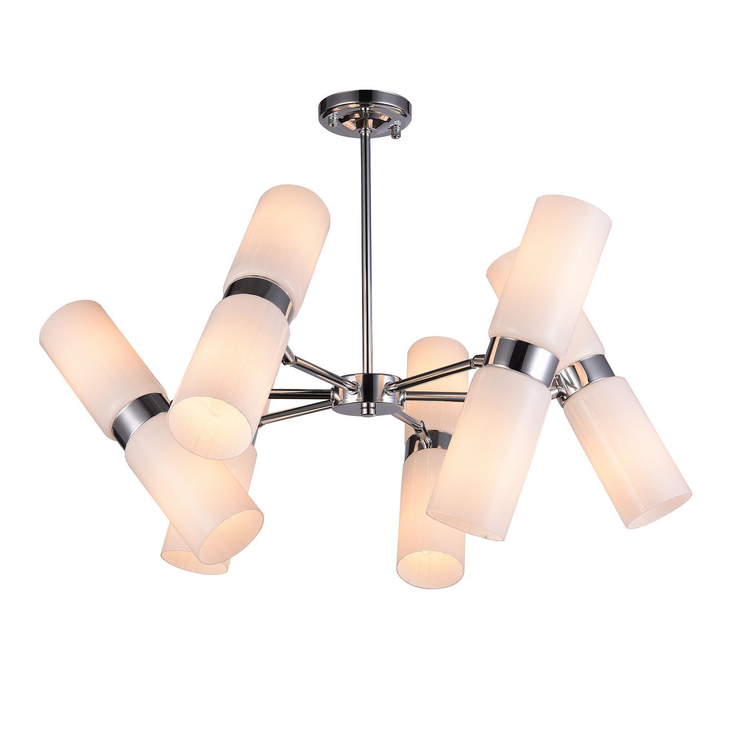 Подвесная люстра F-Promo Rollo 2618-12P, D710*H470, хром, плафоны из белого матового стекла