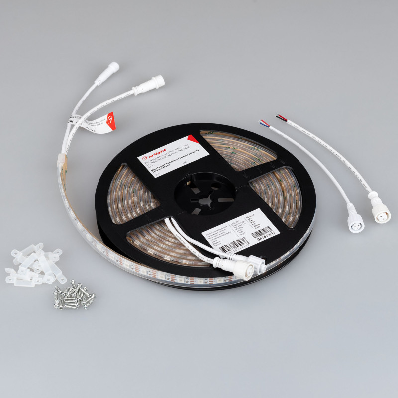 Лента герметичная SPI-P-B60-12mm 12V RGB-PX1-BPT (8 W/m, IP66, 5060, 5m) (Arlight, бегущий огонь) 041615(1). Цена указана за 5 метров. Продается кратно 5 метрам.