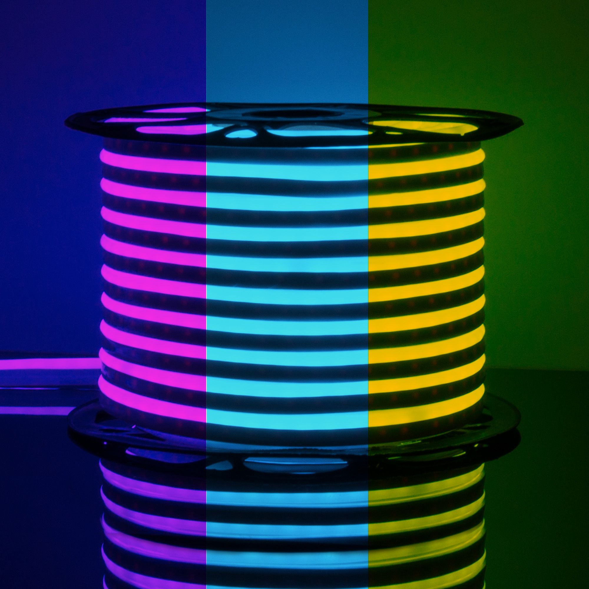 Светодиодный гибкий неон Гибкий неон 220V 12W 80Led 5050 IP67 односторонний RGB, 50 м Elektrostandard