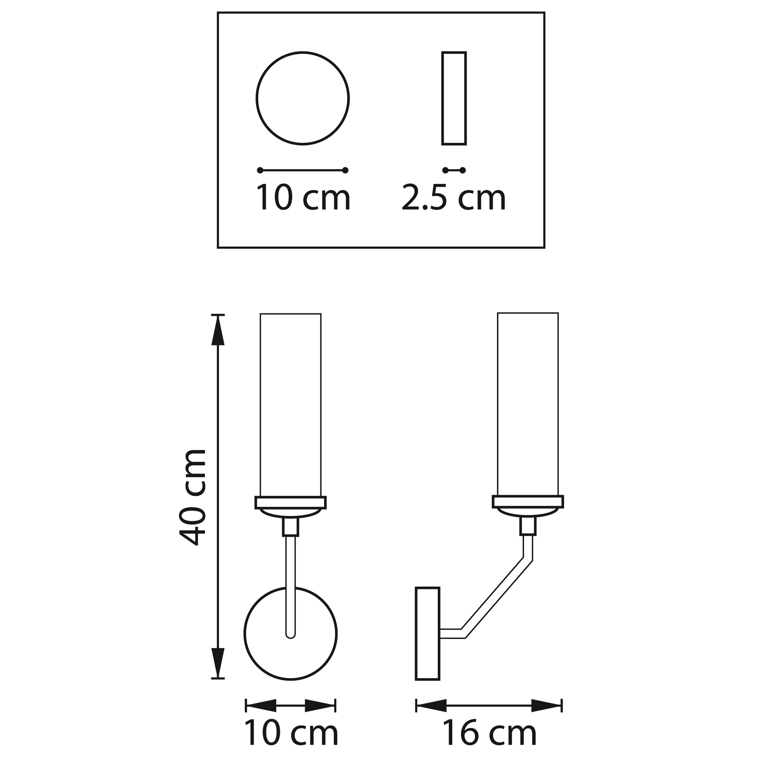 Бра 16*1 см, 1*E14*6W, Никель Lightstar Flume 723615